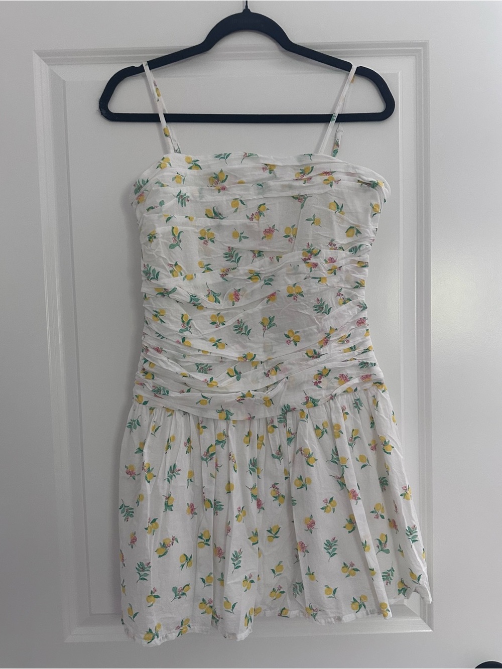 White lemon print sundress